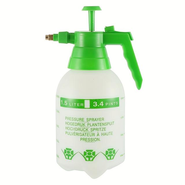 TEMU 1,5L Sprühflasche mit großem Fassungsvermögen und verdicktem Sprühkopf, verstellbarer Nebel-/Strahl-Düse, geeignet für Gartenarbeit, Desinfektion und Reinigung, tragbarer Handdruck-Sprühgerät.