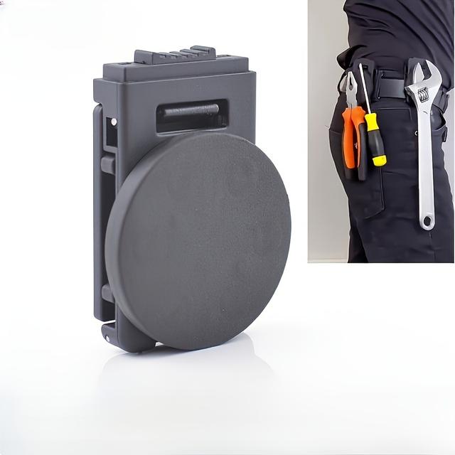 TEMU Ultra-strong Magnetic Waist Clip Tool Holder - , Portable Organizer With Secure Belt Grip & Waterproof Design For Metal Tools, Waist Clip Suction Disc,