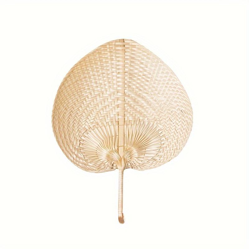 TEMU Hand-woven Peach-shaped Bamboo Fan, Summer Fan, Artistic Cooling And Mosquito-repellent Fan, -cranked Fan, Ancient-style Large Banana