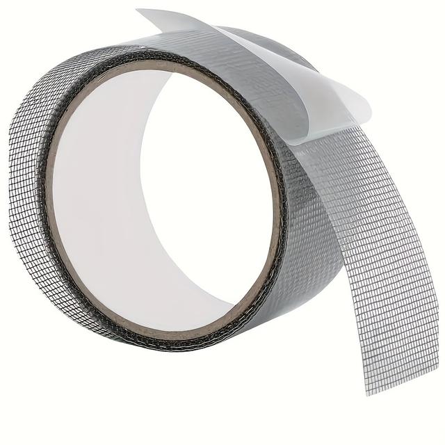 TEMU Black Window Screen Repair Kit With Adhesive And Waterproof Tape To Cover Grid For Fixing Holes In Window Screens And Mesh Doors