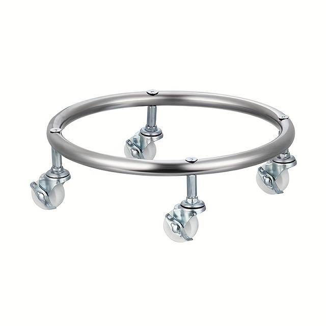 TEMU Stainless Steel Movable Base With Brake Tray Bracket, Supporting Gas Cylinders, Liquefied Gas Cylinders, And Flower Pots