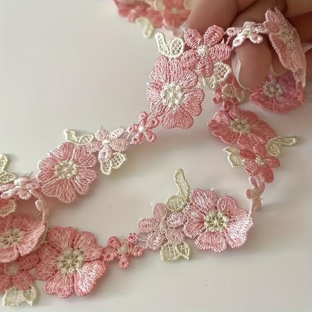 TEMU 1pc Pink Floral Lace Embroidered Skirt With Edges - Elegant Sleeveless Dress For Women, Weddings, Parties, And Formal Events, Wedding Attire, Sophisticated