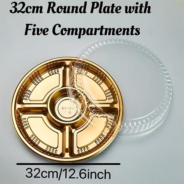 TEMU Of 5 Storage Containers With Lids, Ideal For Pasta Salads, Fruits, Sides, And Meal Preparation At Home - Suitable For Takeout