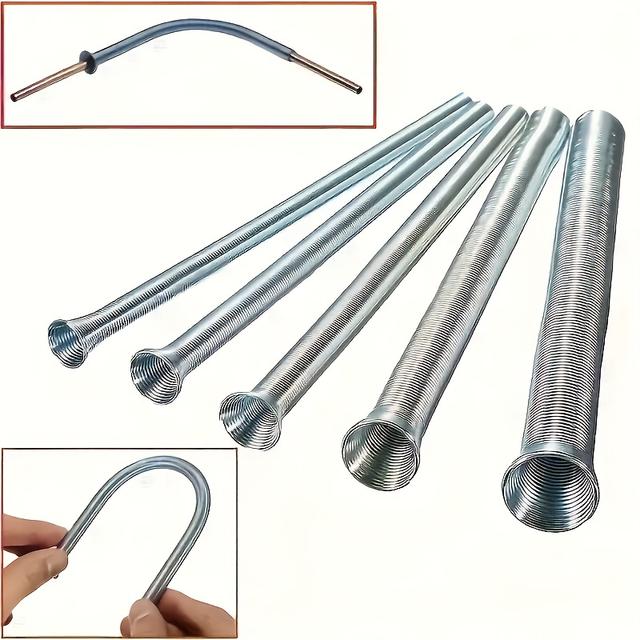 TEMU 5pcs, Spring Tube Kit For Copper And Aluminum Pipes, Can Bend Thin-walled Tubes To Precise , Sizes 1/4, 1/2, 3/8, 5/8, And 5/16 Inches