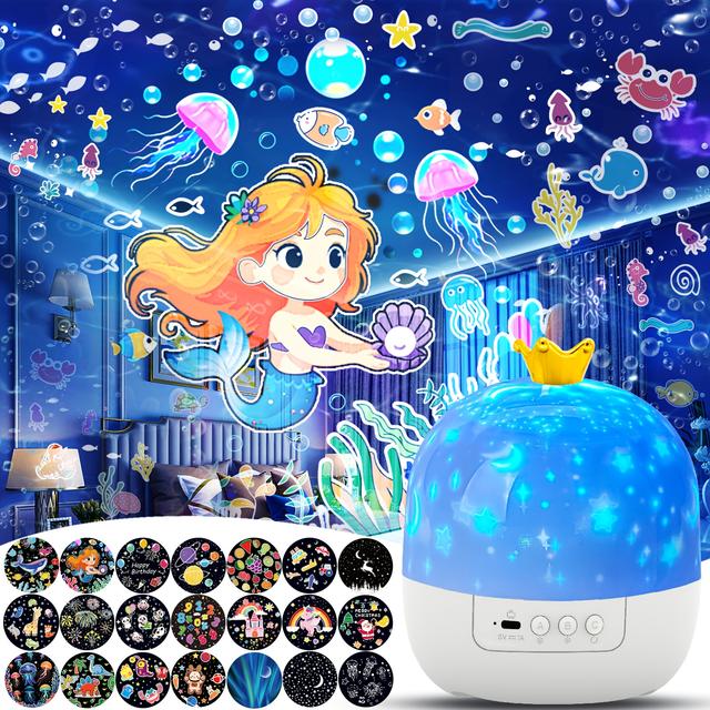 TEMU Led Projector Light For - 360° Rotating For Galaxy Lamp, Usb Powered, Adjustable Brightness, Perfect Bedside Table Decor & Gift For For Halloween And Christmas