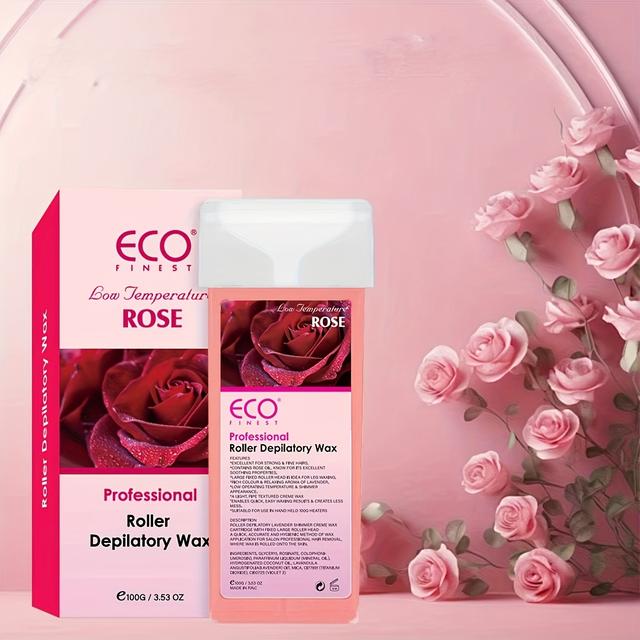 TEMU 3.53 أونصة لفة شمع إزالة الشعر بالألوفيرا للبشرة الحساسة للنساء - مناسبة للمنطقة الحساسة، الوجه، الجسم، الذراعين والساقين - جل إزالة الشعر المنزلي مع أداة التطبيق الدوارة