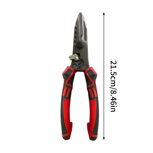 TEMU 전선 절단 및 절삭을 위해 설계된 산업용 등급 주석 가위 한 쌍. 강력한 스테인리스 스틸과 가벼운 스틸 프레임워크가 특징이며 전선 압착에 이상적입니다., 전선 절삭