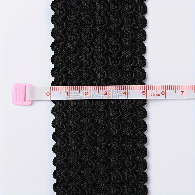 TEMU 3야드 긴 수纹 신축성 있는 흑백 고무줄, 치마와 바지용 허리밴드 고무줄 - 치마, 옷, 바지, 신발, 모자 DIY 장식용으로 적합