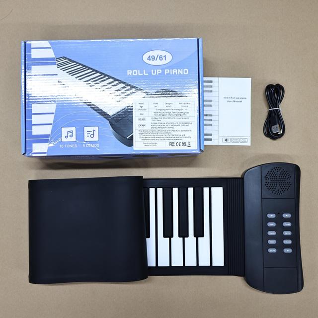 TEMU Piano Électronique Portable avec 16 , Haut-Parleur Intégré, 49 Touches, Fonction d'Enseignement USB, Piano à Main