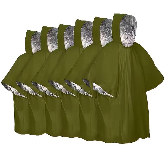 TEMU 6 Piezas de Impermeable para Exteriores, Impermeable Resistente, Reutilizable, Adecuado para Hombres y Mujeres, Adultos, Camping, Senderismo y Conjuntos