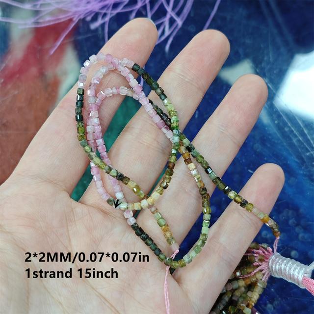 TEMU 1 2MM*2mm Mini Naturstein Schnittfläche Glitzerwürfel Streuperlen Abstandperlen für Armbänder Halsketten DIY Schmuckherstellung Zubehör