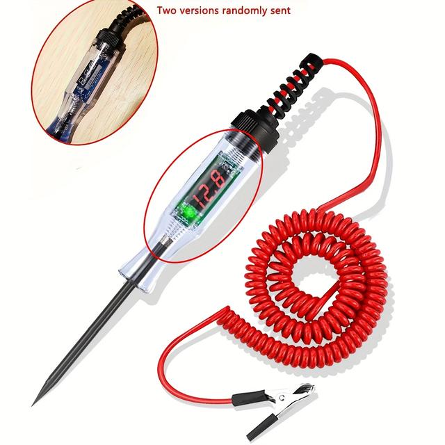 TEMU Pen Circuit Tester, Truck Voltage Digital Display Long Probe Pen With Light, Automotive Diagnostic Tools Auto Repair Tool