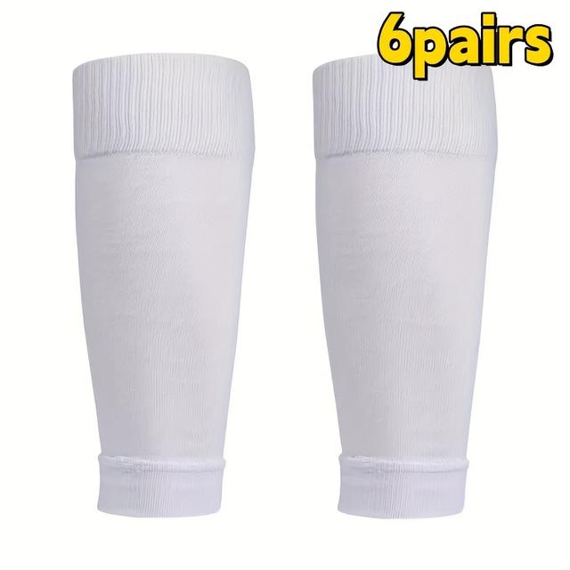 TEMU 신축성 있는 무릎 높이 압박 레그 슬리브 6켤레, 통기성 및 흡습성, 다양한 색상 선택 가능, 운동 성능 및 회복 향상, 남녀공용 스포츠 서포트 양말, 압박 스타킹, 흡습성 원단/프로 축구 정강이 보호대, 단색 편안하고 통기성 좋은 캐주얼한 부드러운 신축성 있는 레그 슬리브, 미끄럼 방지 및 내마모성, 사계절용
