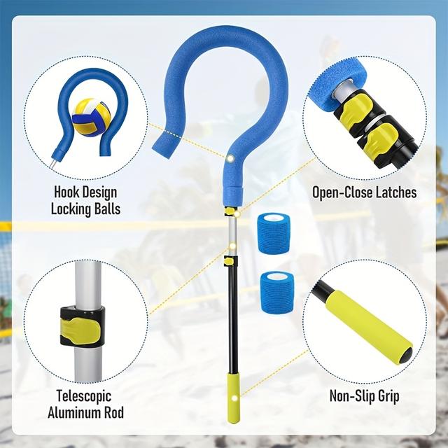 TEMU Handheld Volleyball Spike Trainer, A Lightweight And Durable Training For Volleyball Practice, Featuring Adjustable Length For Hitting And Serving Drills (ball Not Included)