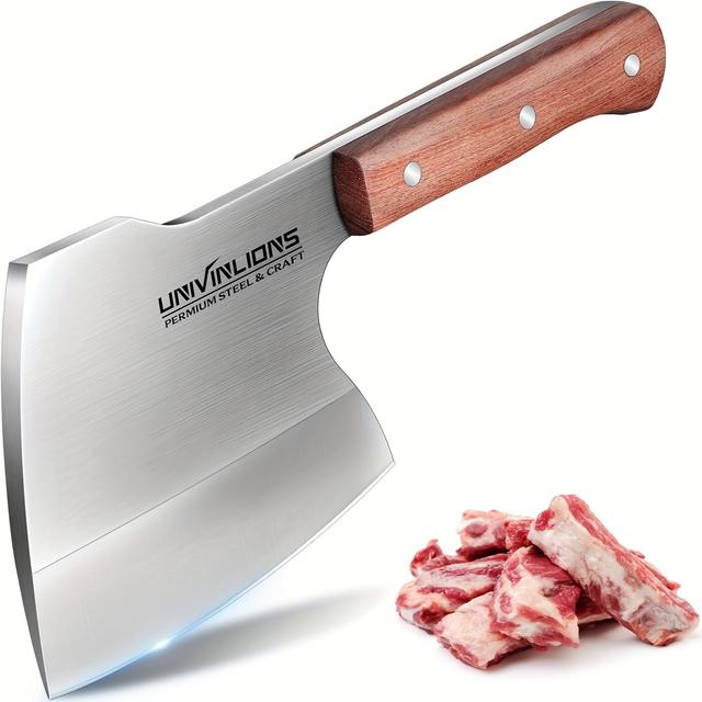 TEMU Chopping Knife For Meat And Bones, Full Tang Kitchen Hatchet Butcher Knife Extremely Sharp, Hand Chopping Knife, Butcher For Kitchens Camping Bbq