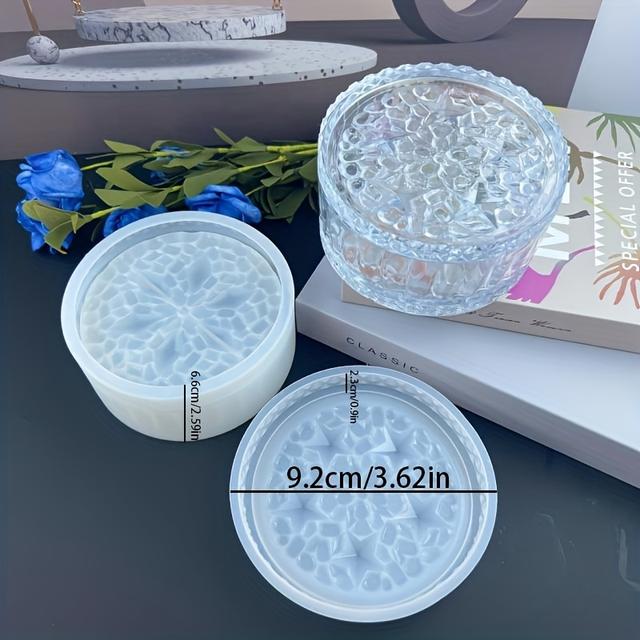 TEMU Diy Diamond Circular Storage Box Drip Mold Hexagonal Roman Jar Silicone Mold Clay Mold