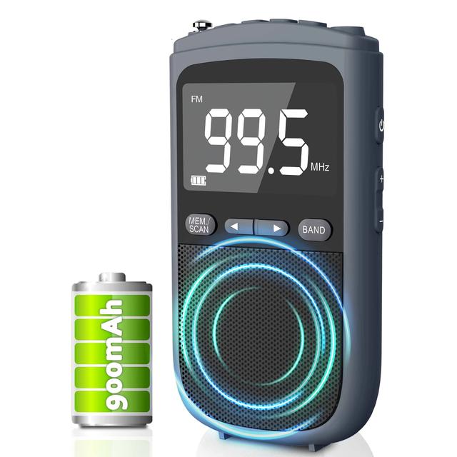 TEMU Am Fm Radio: 900mah Rechargeable Battery Transistor Pocket Radio With Best Reception , Portable Radio With Lcd Screen, Stereo Earphone Jack, Sleep Timer And Alarm Clock For Jogging, Walking