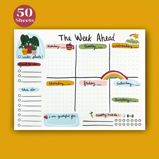 TEMU A Colorful Weekly Planner/rainbow Weekly Planner/suitable For Individuals Who Plan, Manage Themselves, Or Organize Personally