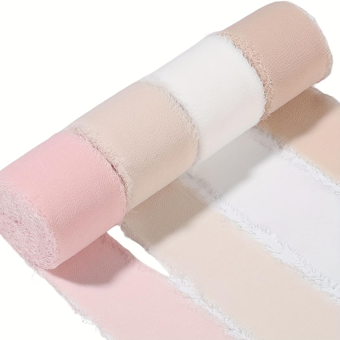 TEMU 4 Rolls Soft Elegant Chiffon Ribbon Suitable For Gift Wrapping, Wedding Decor, Flower Bouquet Ribbon - Chiffon, Lightweight &, For For Occasions (4 Rolls)