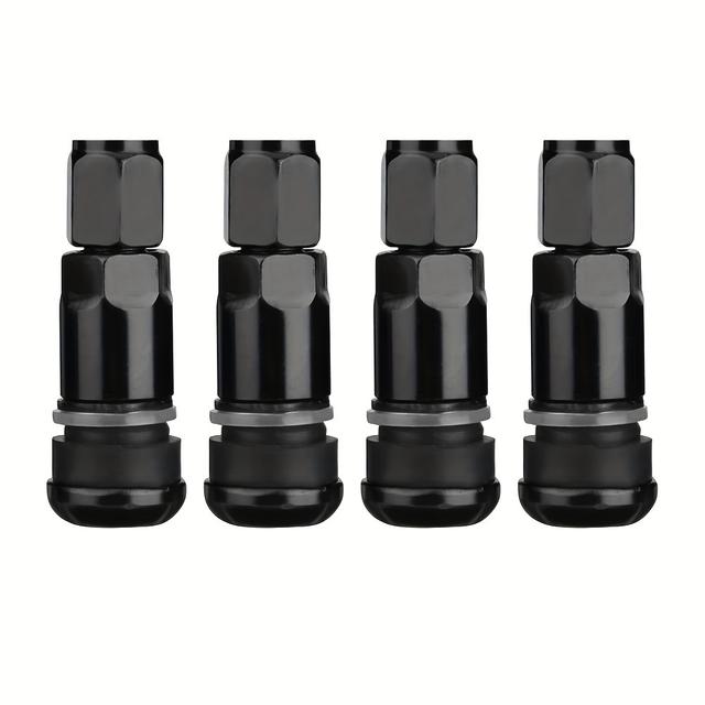 TEMU 4pcs/set Aluminum Alloy Car Tubeless Steel Wheel Tire Valve, Without Pipe Bolts, With Dust Cover, Suitable For Off-road Vehicles And Pickup Trucks