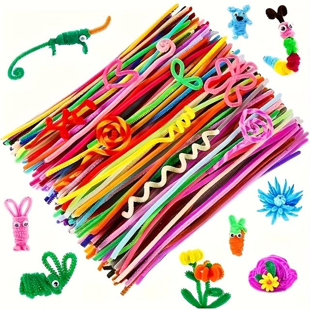 TEMU 100pcs Mixed Color Nylon Craft Twist Ties - Diy Bouquet & Hairband Making Kit, Stem Wraps For Floral Arrangements