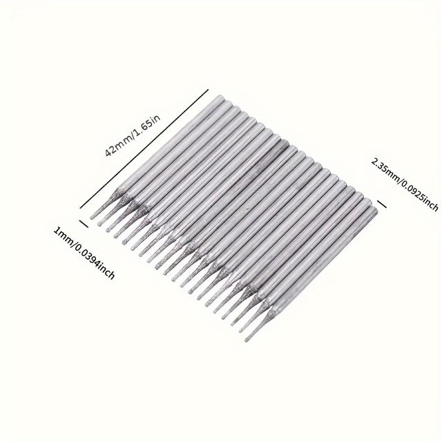 TEMU Werkzeug Zum Bohren Und Schnitzen: 20 Stück Diamantbeschichtete Bohrer Mit 1,0 Mm Durchmesser Zum Bohren Von Löchern In Edelsteinen, Jade-Schnitzereien Und Zum Polieren Von Köpfen.