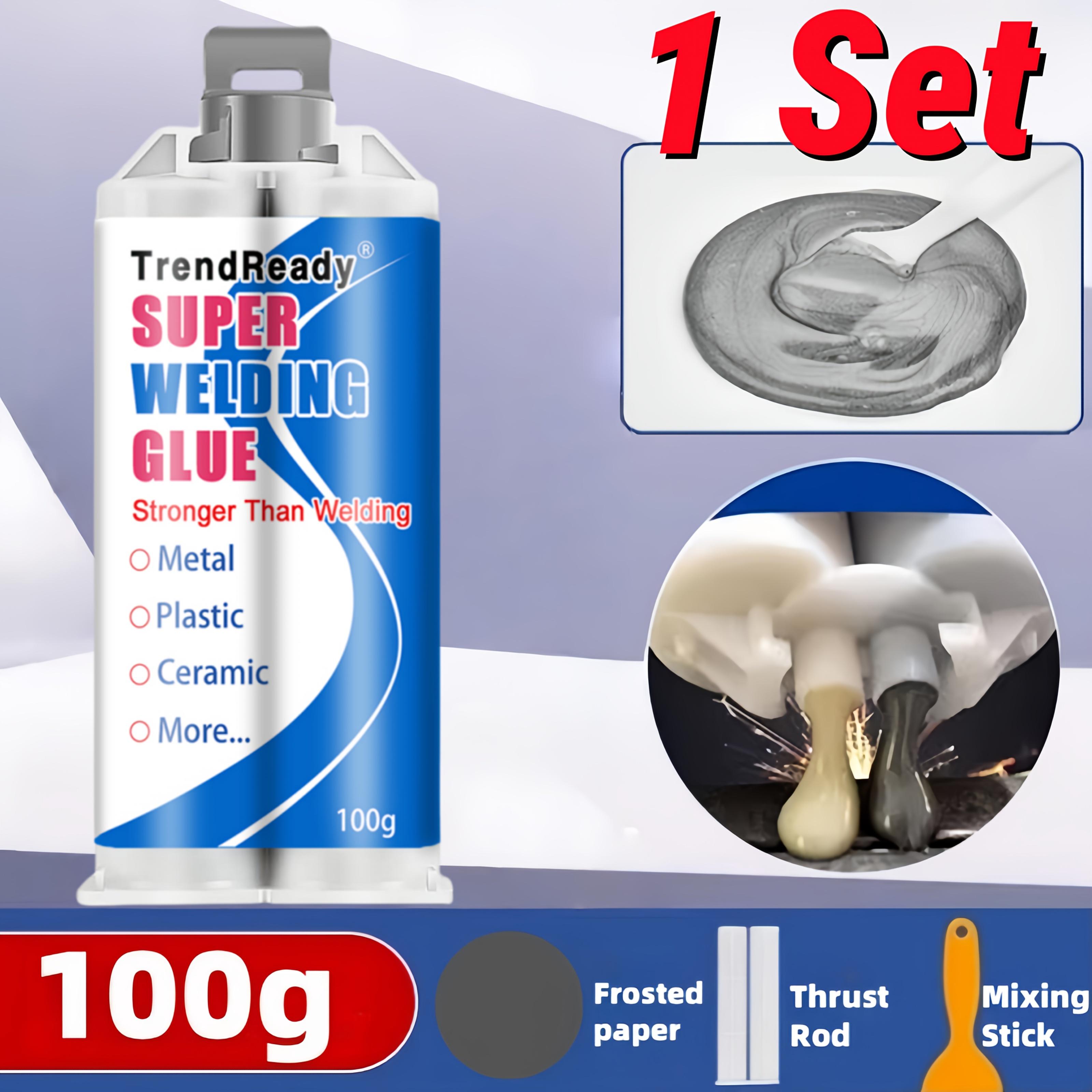 TEMU 【2-in-1】100g 高耐久鋳造接着剤|溶接グレードの強度を持つ溶接接着剤|すべての金属タイプを固定する金属接着剤|金属鋳造接着剤、キャスター接着剤、ー、AB接着剤、AB溶接接着剤|無料ギフト:ペーパー、スロッド、混合スティック