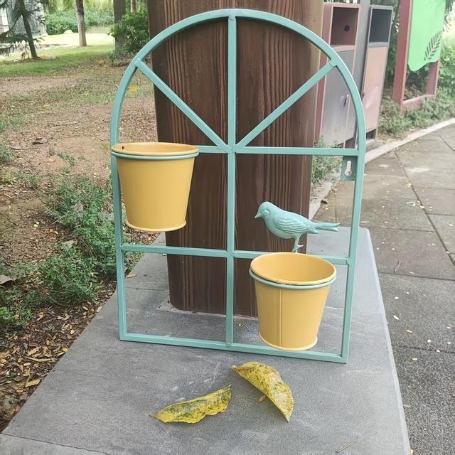 TEMU 1 Pieza de Soporte de Pared de Hierro con , Soporte Decorativo para y Jardín Interior/Exterior, Estante de Pared para Plantas, Rack de Almacenamiento para Suculentas y Plantas Verdes