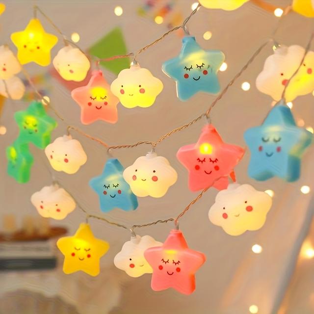 TEMU 1pc Multicolor Mixed Led String Lights, Suitable For Birthday Parties, Holidays Indoor Wedding Home Bedroom Christmas Atmosphere Decoration - Battery Powered (batteries Not Included)