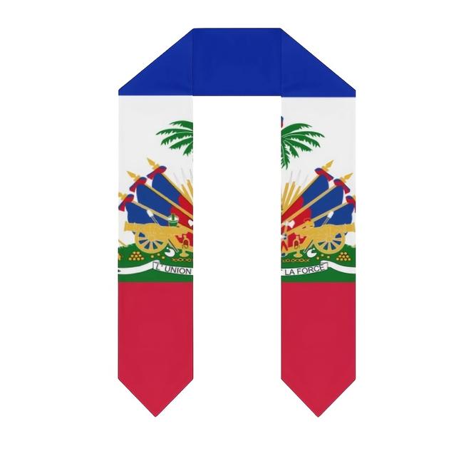 TEMU 1pc Châle de Graduation Drapeau Haïtien pour Adulte Unisexe 11.5*153cm