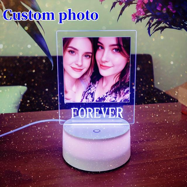 TEMU صور مخصصة - مصابيح هدايا شخصية، مصابيح ليلية تتميز بالصور، مصابيح ديكور للغرفة، هدايا للنساء