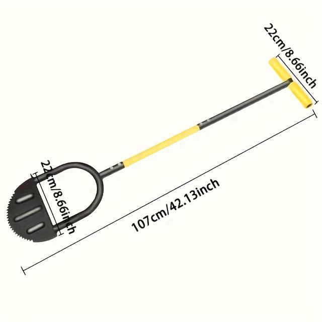 TEMU Kézi szegélyléc lapát fogantyúval, félkör alakú gyep szegélyező eszköz, fogazott kézi gyep szegélyező eszköz lépcső szegélyezéshez