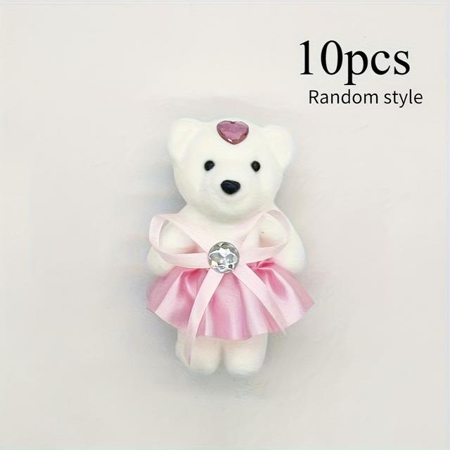 TEMU Set Of 10 Cartoon Bear Ice Tools For Flower Arrangements, Perfect For Decorations On Valentine's Day