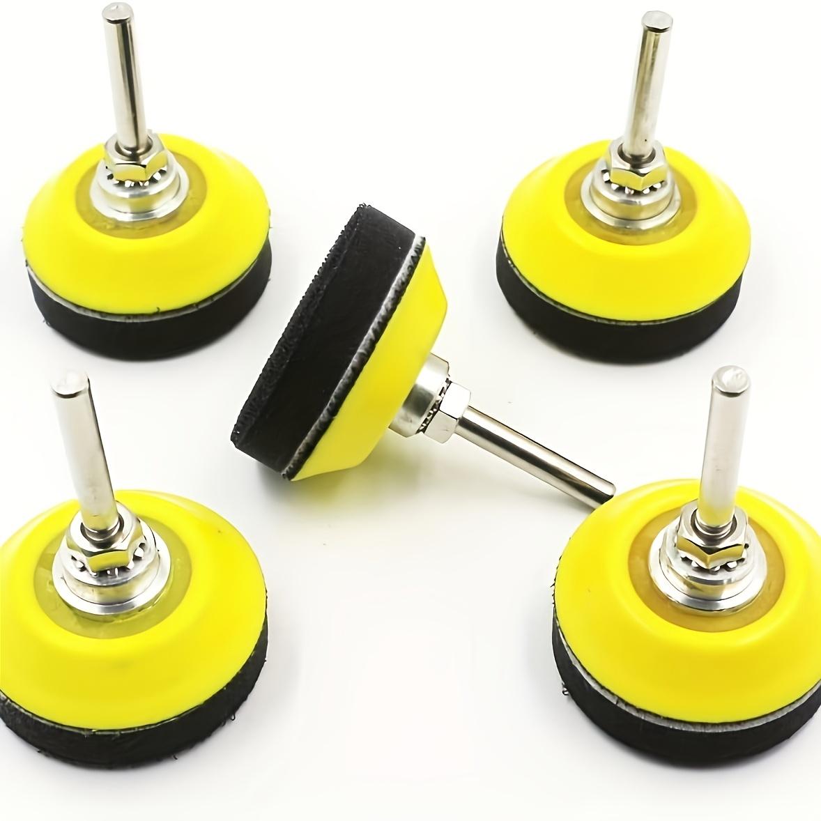TEMU 5-teilig 2 Zoll/50 mm Klett-Schleifpad Schleifscheibe Ersatzpad mit 1/4 Zoll Schaft Bohreraufsatz weichem Schaumstoffpolster für Schleifscheiben