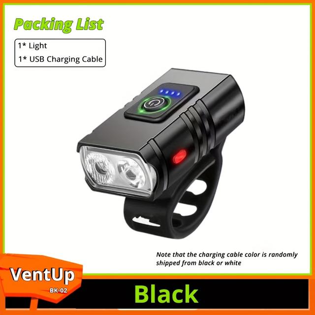 TEMU 1 Unit Of An Extremely Bright Bicycle Headlight, Rechargeable Via Usb, Featuring 6 Different Lighting Settings, Designed For Safety Bikes, Includes Bicycle Lighting Additions And Cycling Gear