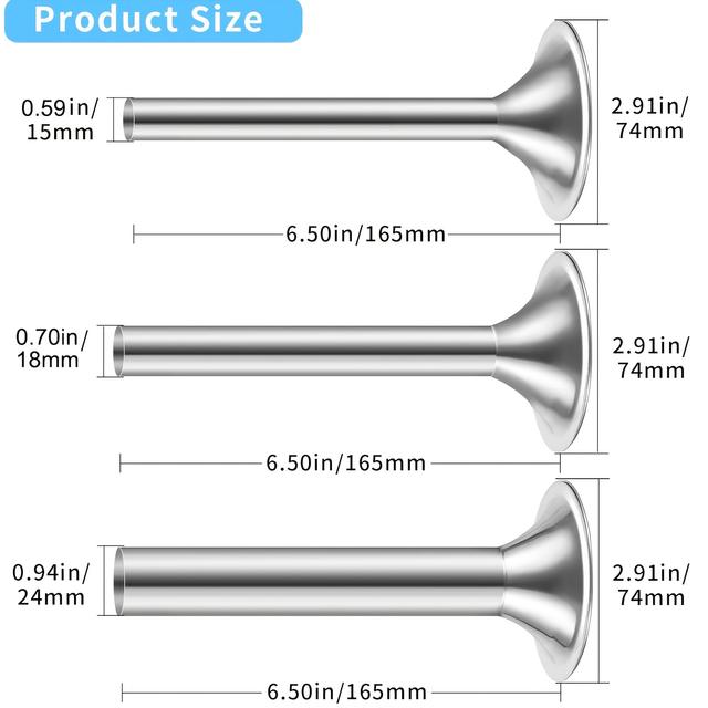 TEMU #12 Sausage Stuffer Kit, Food-grade 420 Stainless Steel Tubes, For #12 Meat Grinder Attachment, 3pcs Set/1ps Fine/1pc Medium/1pc Coarse, Sold Individually