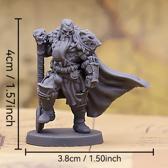 TEMU Human Barbarian Miniature, Unpainted Resin, Ttrpg Tabletop Rpg Game Gifts For Enthusiasts, Miniatures, Game Gifts