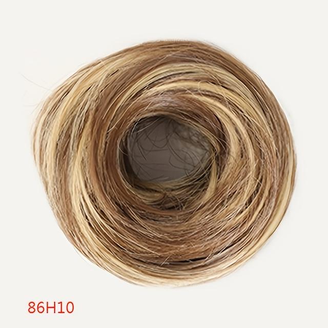 TEMU 3-inch Single Set Synthetic Straight Hair Loop, Black, Dark Brown, Light Brown, Dyed, Suitable For Women's Wigs, Hair Extensions, Diy Holiday Outfits