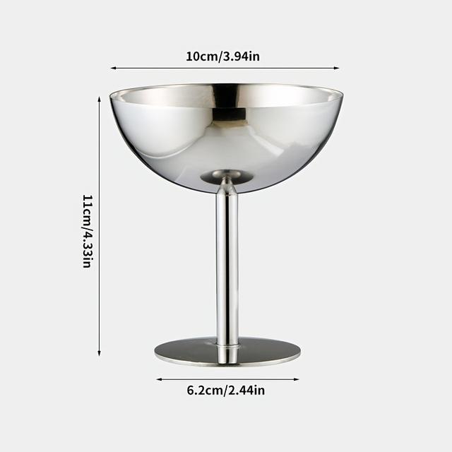 TEMU . kopp i rostfritt stål för grädde, pudding eller fruktsallad, designade för hållbarhet.