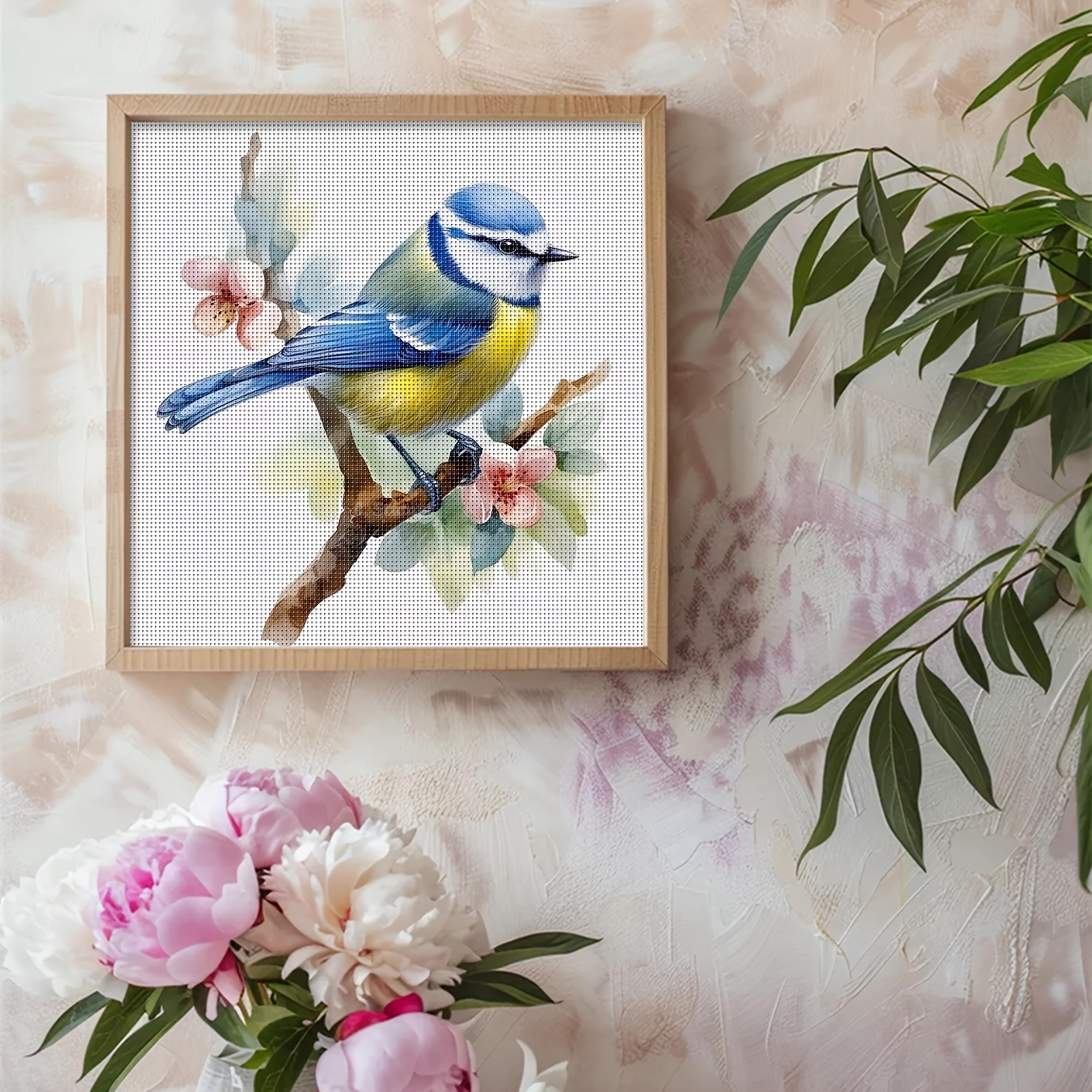 TEMU 1 Set - Creative Bird Theme Cross Stitch Kit, Diy Premium Embroidery Supplies, 11ct Craft For Handmade Fun, Wall Decor Or Gift
