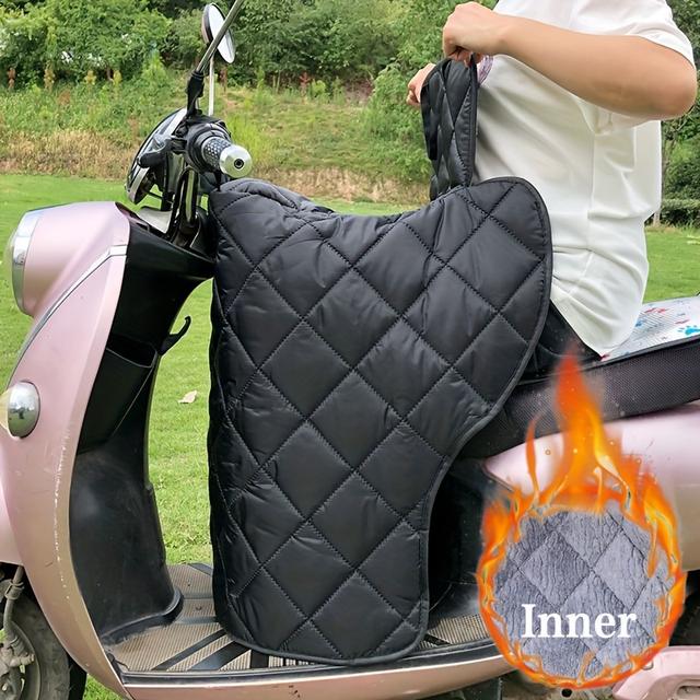 TEMU Thickened Winter Motorcycle Windproof Skirt With Leg & Waist Protection - Warm Knee-high Electric Vehicle Windshield Cover