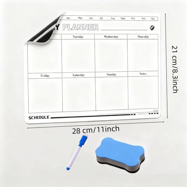 TEMU Magnético para Frigorífico - Mini Branco para Uso Doméstico | Autocolante Magnético para Organizar Horários e Notas | Lembrete para de Estudo e Compras - Simplificando a Gestão