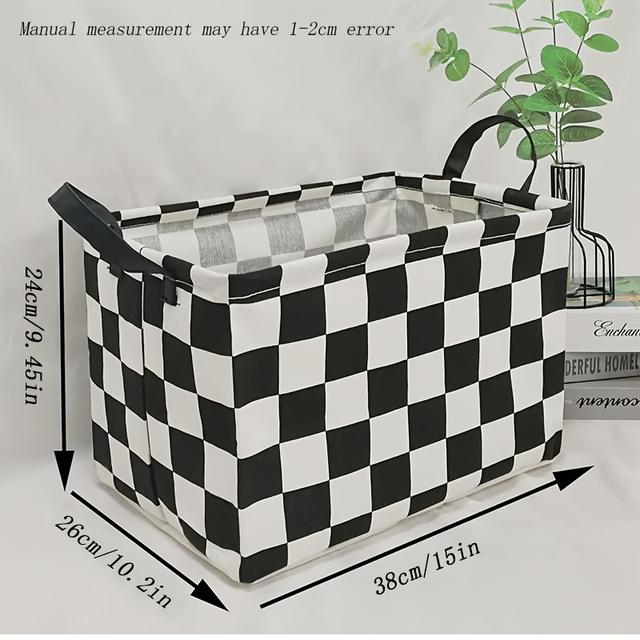 TEMU 1pc Canvas Racing Car Pattern Storage Basket, Foldable Rectangular Organizer For Home/ Dorm/ Bedroom/ Office/ Closet/ Bookshelf/ Gift, Laundry Baskets