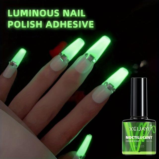 TEMU Xeijaiyi 1pc 8ml Glow In The Dark Gel Nail Polish - Luminous For Home And - Long-lasting And Durable