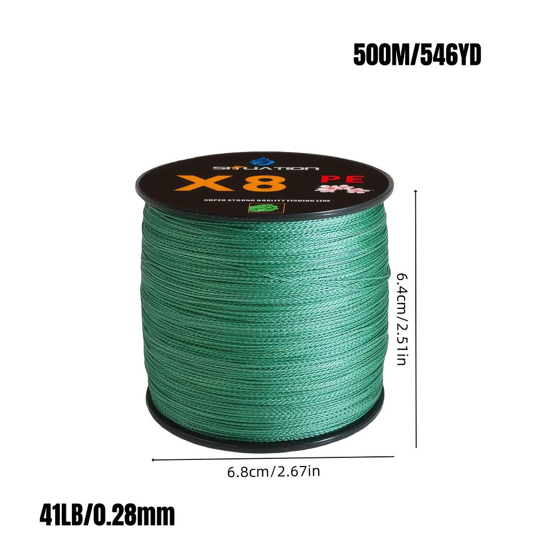 TEMU 300/500m Ultra-strong Abrasion-resistant Fishing Line, 8-strand Pe Braided Line, For Smooth Long Casting, With 12/25/33/41/45/60/70/90lb, Suitable For