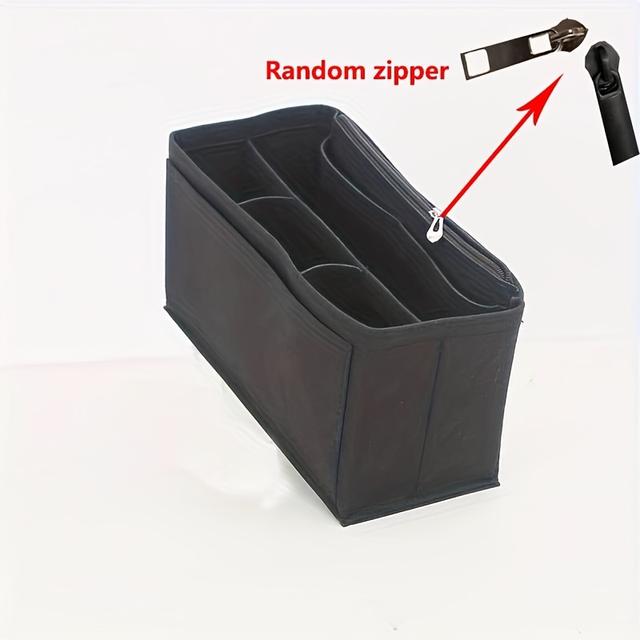 TEMU Organizér do kabelky z plsti na zip – ležérní a přenosný dělič pro doplňky k tašce, nabízí dostatek místa pro uložení kosmetiky, lehký pro cestování, s polstrovanými multifunkčními sekciemi