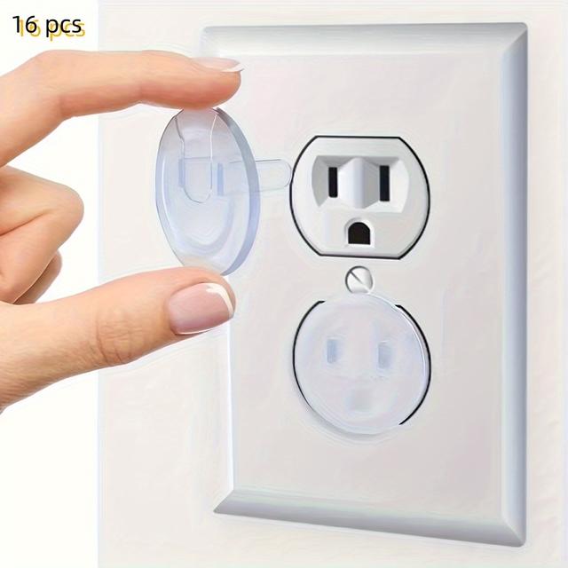 TEMU 16/32pcs Socket Plug Covers, Transparent Electrical Caps, Safe Electrical Plug Protectors