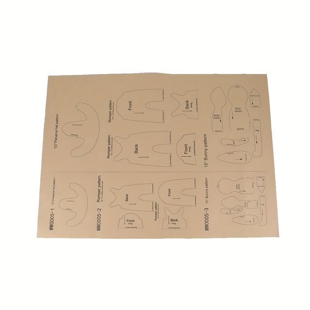 TEMU 토끼 바느질 패턴 - 인형, 비니 모자 및 의류용 귀여운 토끼 디자인 - 초보자 친화적인 바느질 패턴과 스티칭 액세서리, 연갈색, 수제 의상 템플릿, 초보자를 위한 바느질 패턴, 옷 장식, 재미있는 디자인, 종이 공예 템플릿