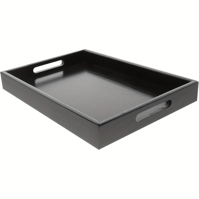 TEMU 1 stuks Serveerschaal met Handvatten, een Moderne Decoratieve Schaal Geschikt voor Salontafels, een Rechthoekige Houten Schaal, en een Badkamer Vanity Schaal, Badkamer Schalen