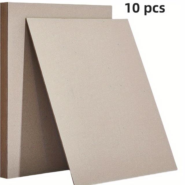 TEMU 10pcs Heavy-duty Gray Bookbinding Panels, 2mm Thick, 8.5x11 Inches - Ideal For Diy Crafts, Box Making & Photo Frame Backing